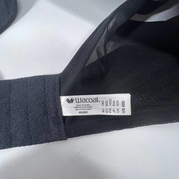 WACOAL Black Wireless Molded Cup Bra Plus Size 40D - Picture 9 of 12